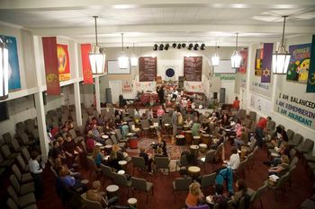 Setting up for the Mega Drum Circle 10/24... room filling up to 230!
