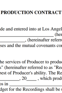 Production Contract 