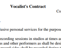 Vocalist Contract 