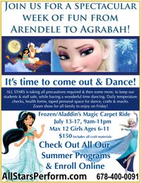 Dance Camp: Frozen/Aladdin's Magic Carpet Ride (girls ages 5-12)