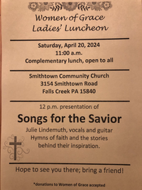 Songs for the Savior presentation at Women of Grace Ladies' luncheon 