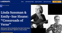 "Crossroads of Verse" — a Sussman & Sloane music and poetry event