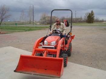 Dan with grandson Christopher (aged 4) Not sure who is driving?
