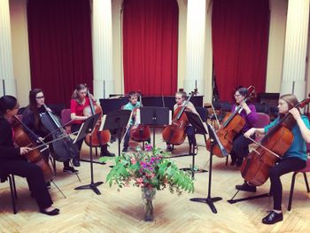 The Sharps and Flats, a youth cello ensemble led by Marina Nielsen, performs at Cello Fest
