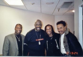 Darryl backstage with music producer Don Carlos and Motown legend Otis Williams of The Temptations.
