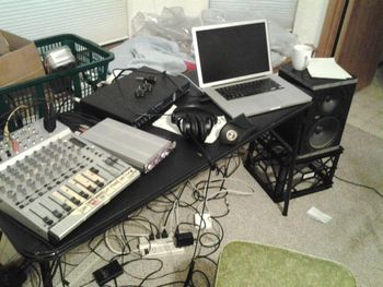 The modern recording studio closeup
