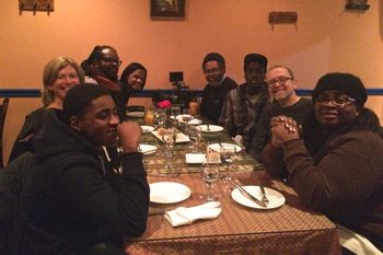 Dinner after shooting for Just Like Me video, w/Arthur Jafa and cast
