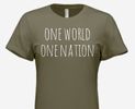 ONE WORLD ONE NATION Fitted T~Shirt