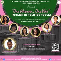 Pi Xi Omega Chapter of Alpha Kappa Alpha Sorority, Inc. "One Women, One Vote" - Women in Politics Forum