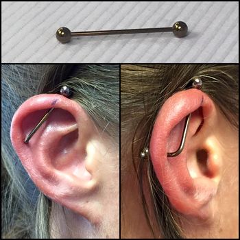Custom Bent Industrial Project w/ Bronze Anodized, Internally Threaded Barbell by ANATOMETAL©
