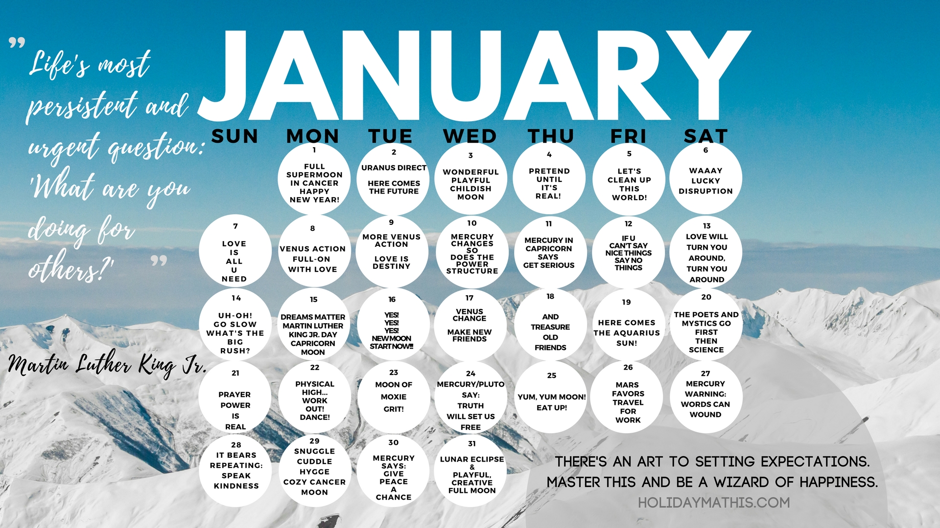 Your January Cosmic Calendar