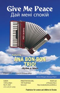 WRAP Fundraiser with Ana Bon-Bon Trio- with Mike Kenney, & Taylor Little