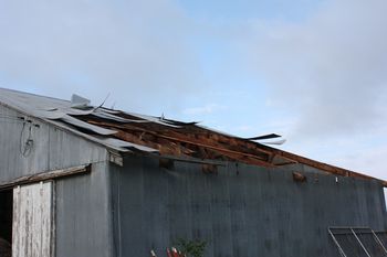 Side view of barn roof.
