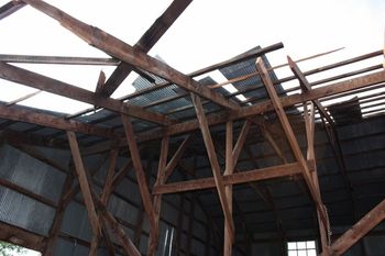 Inside of the barn looking up at the East side.
