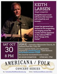 Americana / Folk Concert Series presents Keith Larsen, Singer-Songwriter  