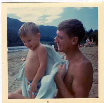 My father and I at westwood lake in Nanaimo, BC.
