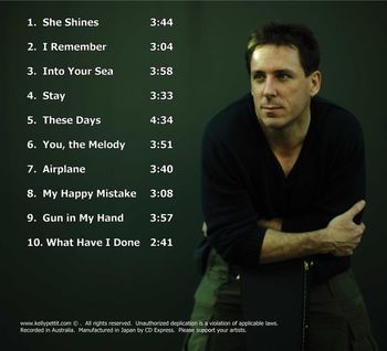 Back cover of new CD "THESE DAYS".
