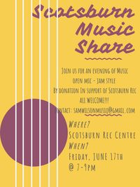 CANCELLED! Scotsburn Music Share hosted by Sam Wilson 