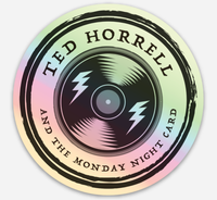 Monday Night Card Round Holographic Sticker (3")