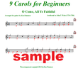 9 Christmas Carols for Beginners: Melody with Fingered Basses