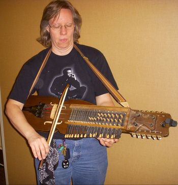 Adding the Swedish Nyckelharpa to Cashbash 2010 jam! - photo by Nancy Ertel
