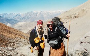with Michaela trekking the Annapurna Circuit, Nepal 2001
