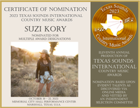 Suzi Kory at 2023 Texas Sounds International Country Music Awards
