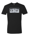 Black unisex t-shirt with Texas license plate