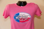 Black, blue or pink unisex t-shirt with oval Texas flag logo