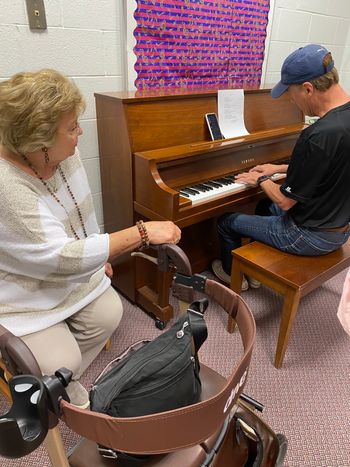 writing session, Gloria Gaither and Michael W Smith
