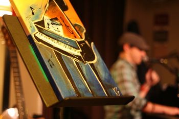 "Funky Piano" painting is by Kurt Scobie. The sale of this piece goes to benefit As Our Own. Photo by Carl Dylan

