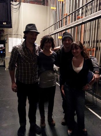 Kurt Scobie hanging out backstage with some new friends after his performance at Ramapo College in Ramapo, NJ.
