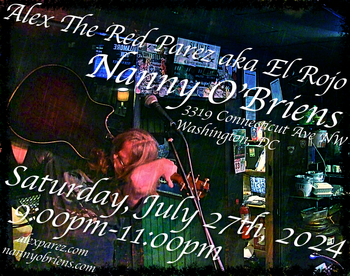 www.alexparez.com/shows Alex The Red Parez aka El Rojo returns to Nanny O'Briens in Washington, DC! Saturday, July27th, 2024! 9:00pm-11:00pm!
