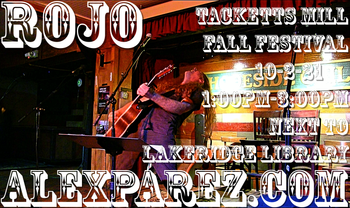 www.alexparez.com Alex The Red Parez aka El Rojo! Live! At Tacketts Mill Fall Festival (next to Lakeridge Library) in Lakeridge, VA! Saturday, October 2nd, 2021 1:00pm-3:00pm
