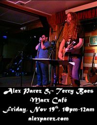 Alex The Red Parez aka El Rojo and Terry Boes at long last make their triumphant return to the beloved Marx Cafe in Mount Pleasant in Washington, DC! Friday! November 19th, 2021! 10:00pm-12:00am!