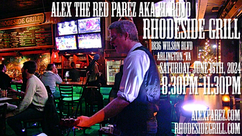 www.alexparez.com/shows Alex The Red Parez aka El Rojo Returns to Rhodeside Grill in Arlington, VA! Saturday, June 15th, 2024 8:30pm-11:30pm!
