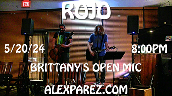 www.alexparez.com/shows Alex The Red Parez aka El Rojo! Hosting Open Mic Night Monday Nights at Brittany's in Lake Ridge, VA! EVERY Monday night in The Dining Room! Monday, May 20th, 2024! I'll perform a 30 minute set 8:15pm-8:45pm, come by early! Sign up at 8:00pm, Performances 8:15pm-11:30pm!
