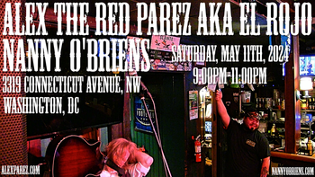 www.alexparez.com/shows Alex The Red Parez aka El Rojo returns to Nanny O'Briens in Washington, DC! Saturday, May 11th, 2024! 9:00pm-11:00pm!
