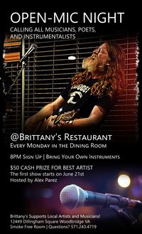 Brittany's Open Mic Night hosted by Alex The Red Parez aka El Rojo