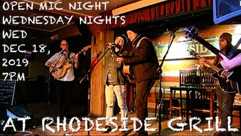 www.alexparez.com Alex The Red Parez aka El Rojo Hosting Open Mic Night Wednesday Nights at Rhodeside Grill Wednesday, December 18th, 2019, 7pm
