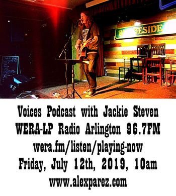 Alex The Red Parez aka El Rojo Guest on Voices Podcast Hosted by Jackie Steven at Arlington Independent Media on WERA-LP Radion Arlington 96.7 FM Friday, July 12th, 2019, 10am-11am www.alexparez.com http://wera.fm/listen/playing-now

