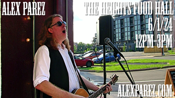 www.alexparez.com/shows Alex The Red Parez aka El Rojo! Live! At The Heights Food Hall in Chevy Chase, MD! Saturday! June 1st, 2024 12:00pm-3:00pm!
