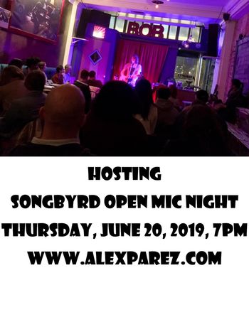 Alex The Red Parez aka El Rojo Hosting Songbyrd Open Mic Night 6-20-19 7pm www.alexparez.com
