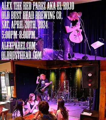 www.alexparez.com/shows Alex The Red Parez aka El Rojo Returns to Old Bust Head Brewing Company in Warrenton, VA! Saturday, April 20th, 2024 5:00pm-8:00pm
