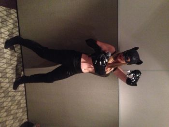 Some days you just have to dress as Cat Woman and sing 'I Need A Hero'...
