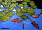 Koi Pond Giclee on Canvas by Ben B Beckendorf