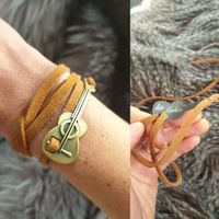 Guitar Wrap Bracelet Tan Acoustic