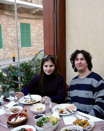 Aline Lahoud & Chris Colby before recording session. Beirut, Lebanon.
