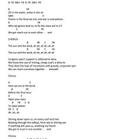 Sun and The Wind - Lyrics and Chords in B