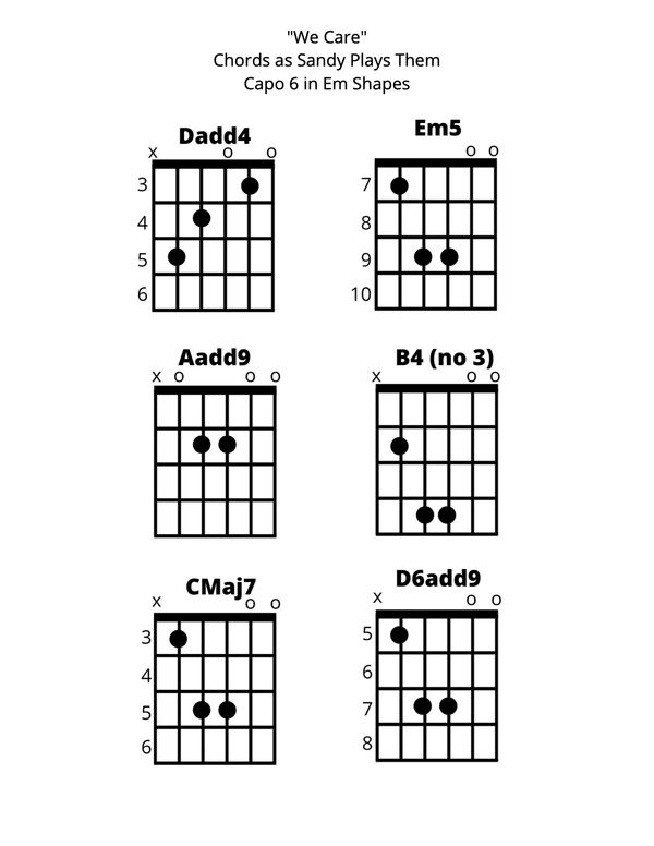 "We Care" - Sandy's Chords - Chord Diagrams